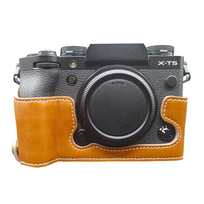For Fujifilm X-T5 Camera PU Leather Case Battery Opening Design Protective Cover with Screw For Fujifilm X-T5 Camera PU Leather Case Battery Opening Design Protective Cover with Screw